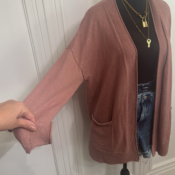 Madewell Dusty‎ Pink Cardigan Sweater - Picture 2 of 5